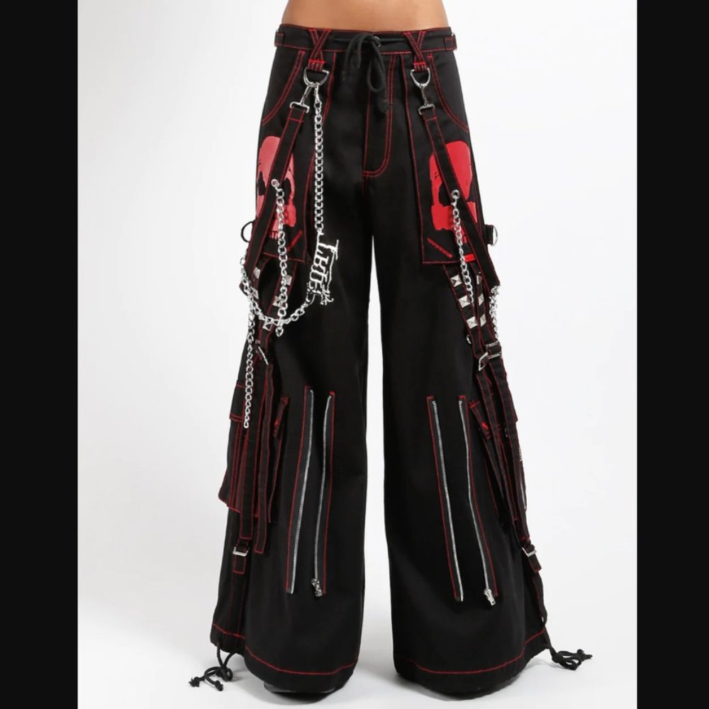 Tripp Nyc UNISEX Doom Skull Pants Red